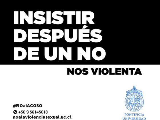 Una de las gráficas de la campaña No al acoso, en la universidad.