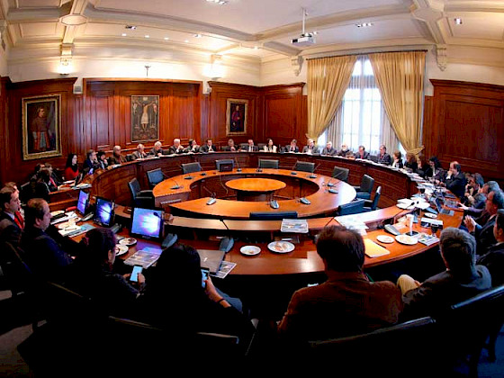 Consejo Superior de la universidad en una sesión de 2019.