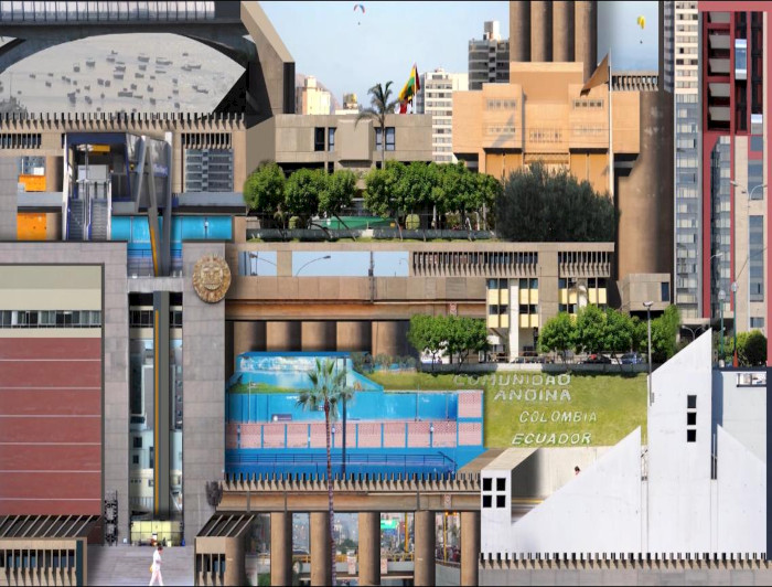 Imagen de una pintura de arte modular urbano.