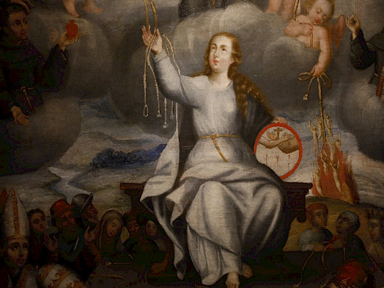 Imagen de una santa barroca de la colección de arte virreinal Gandarillas.