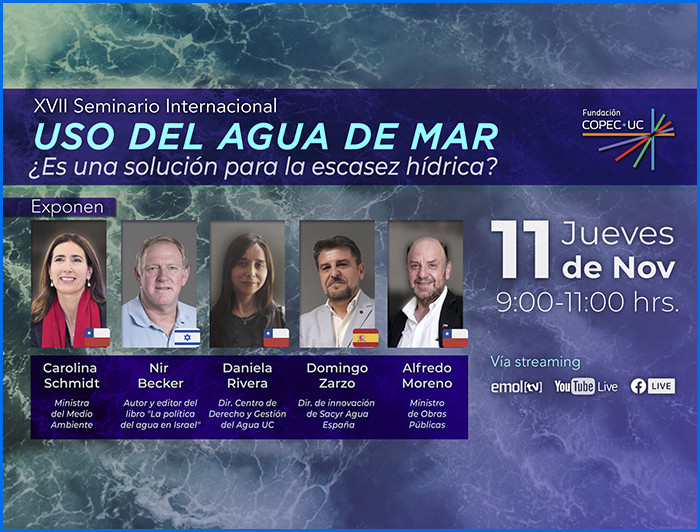 imagen correspondiente a la noticia: "Fundación Copec-UC hará encuentro internacional para abordar soluciones frente a la escasez hídrica"