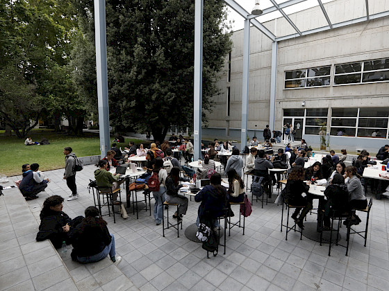 Alumnos en el hall del Campus San Joaquín.- Foto Dirección de Comunicaciones.